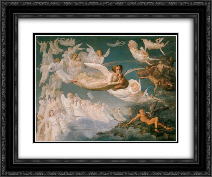 Poeme de l'ame 2 Le Passage des ames 24x20 Black Ornate Wood Framed Art Print Poster with Double Matting by Janmot, Anne Francois Louis