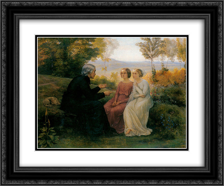 Poeme de l'ame 9 Le Grain de ble 24x20 Black Ornate Wood Framed Art Print Poster with Double Matting by Janmot, Anne Francois Louis