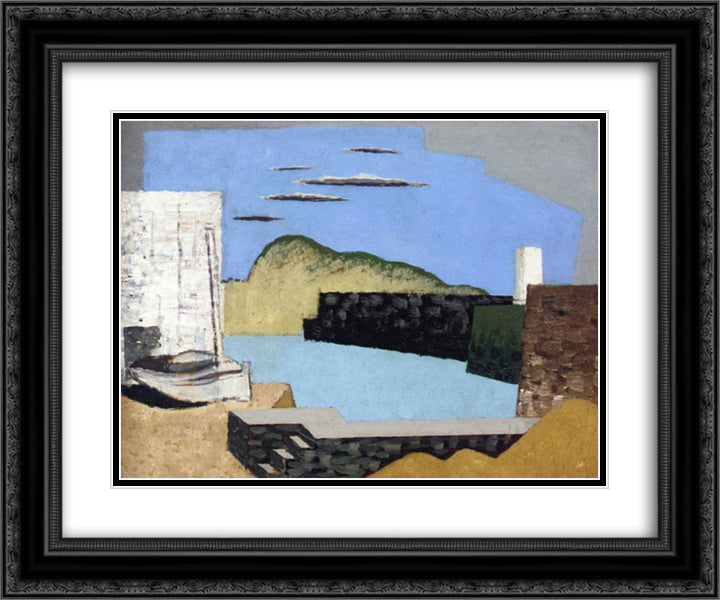 Kerity Landscape 24x20 Black Ornate Wood Framed Art Print Poster with Double Matting by Marcoussis, Louis