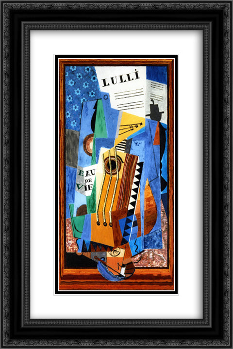 Lulli 16x24 Black Ornate Wood Framed Art Print Poster with Double Matting by Marcoussis, Louis
