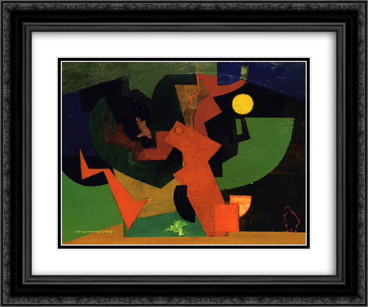 Nuit II (Composition with Frog) 24x20 Black Ornate Wood Framed Art Print Poster with Double Matting by Marcoussis, Louis