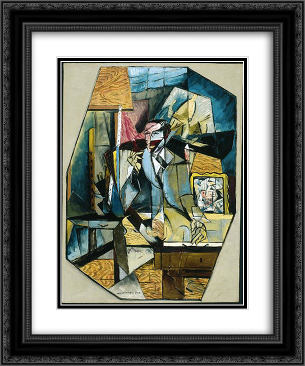 Portret van Albert Flechteim 20x24 Black Ornate Wood Framed Art Print Poster with Double Matting by Marcoussis, Louis