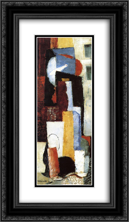 The Red Fish 14x24 Black Ornate Wood Framed Art Print Poster with Double Matting by Marcoussis, Louis