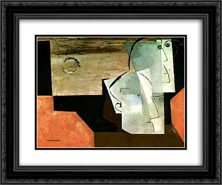 Two Poets 24x20 Black Ornate Wood Framed Art Print Poster with Double Matting by Marcoussis, Louis