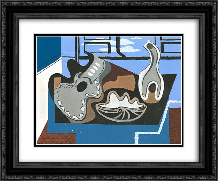 Untitled Still Life 24x20 Black Ornate Wood Framed Art Print Poster with Double Matting by Marcoussis, Louis
