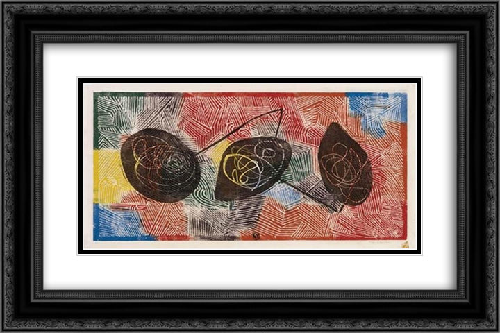 Abstraction 24x16 Black Ornate Wood Framed Art Print Poster with Double Matting by Schanker, Louis