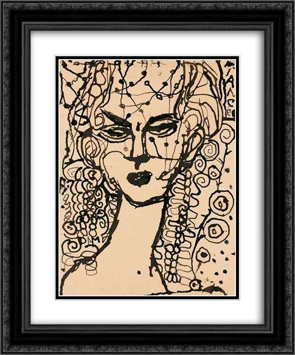Fiance fiancee 20x24 Black Ornate Wood Framed Art Print Poster with Double Matting by Soutter, Louis