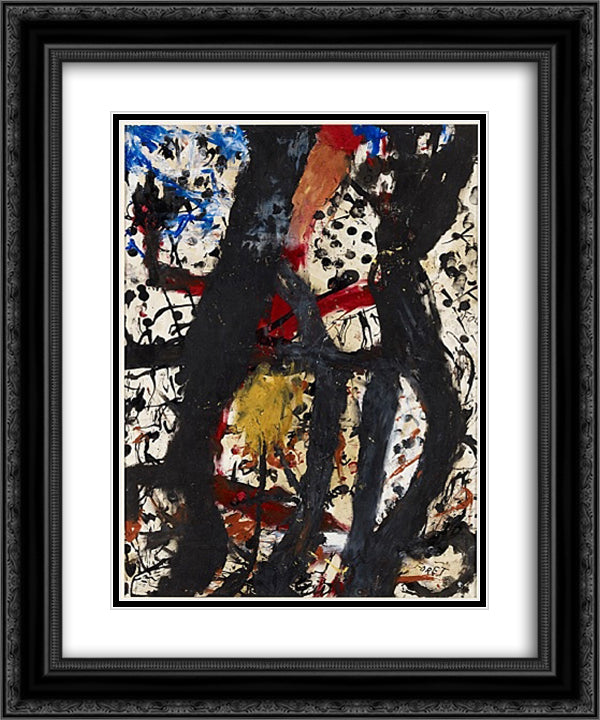 Foret 20x24 Black Ornate Wood Framed Art Print Poster with Double Matting by Soutter, Louis