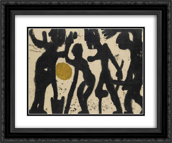 Potentats d' Imfirmites 24x20 Black Ornate Wood Framed Art Print Poster with Double Matting by Soutter, Louis