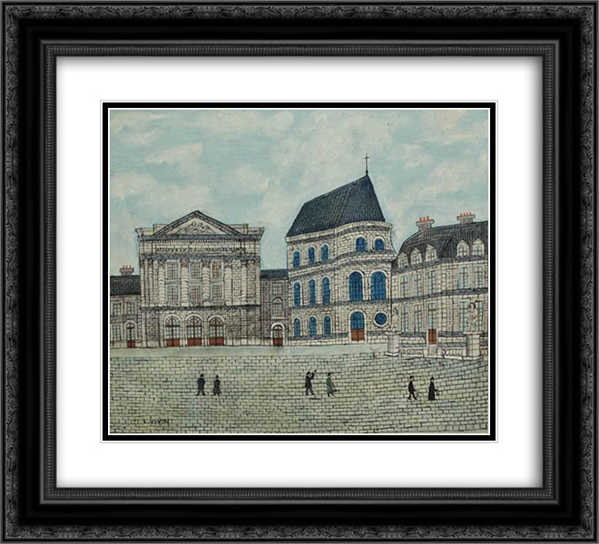 Le chateau de Versailles 22x20 Black Ornate Wood Framed Art Print Poster with Double Matting by Vivin, Louis