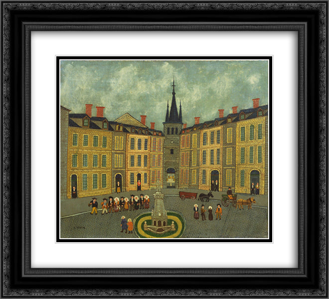 The Wedding 22x20 Black Ornate Wood Framed Art Print Poster with Double Matting by Vivin, Louis