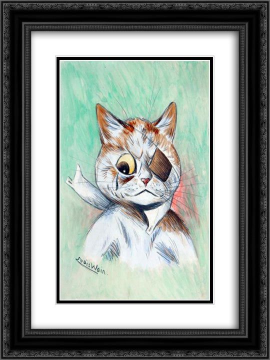 BEEN THROUGH THE WARS 18x24 Black Ornate Wood Framed Art Print Poster with Double Matting by Wain, Louis
