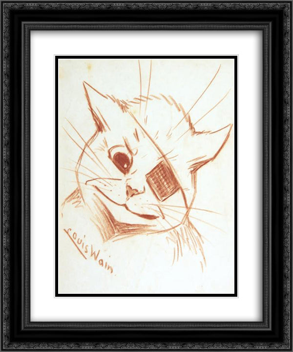 ONE EYE ON YOU 20x24 Black Ornate Wood Framed Art Print Poster with Double Matting by Wain, Louis