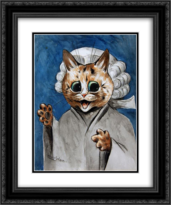 THE BARRISTER 20x24 Black Ornate Wood Framed Art Print Poster with Double Matting by Wain, Louis