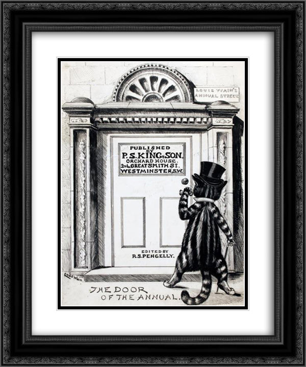 THE DOOR OF THE ANNUAL 20x24 Black Ornate Wood Framed Art Print Poster with Double Matting by Wain, Louis
