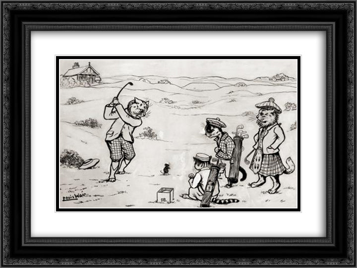THE DRIVE 24x18 Black Ornate Wood Framed Art Print Poster with Double Matting by Wain, Louis