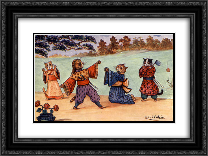 Turandot 24x18 Black Ornate Wood Framed Art Print Poster with Double Matting by Wain, Louis