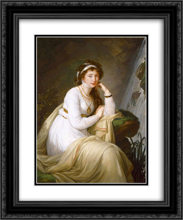 Anna Ivanovna Tolstaya 20x24 Black Ornate Wood Framed Art Print Poster with Double Matting by Vigee Le Brun, Louise Elisabeth