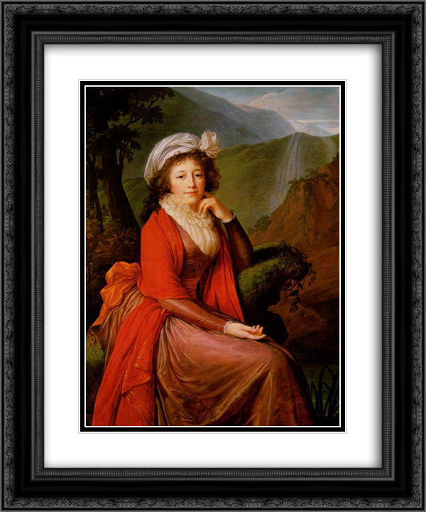 Countess Bucquoi 20x24 Black Ornate Wood Framed Art Print Poster with Double Matting by Vigee Le Brun, Louise Elisabeth