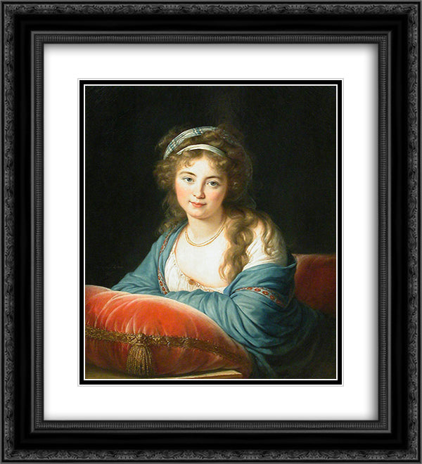 Countess Skavronskaia 20x22 Black Ornate Wood Framed Art Print Poster with Double Matting by Vigee Le Brun, Louise Elisabeth
