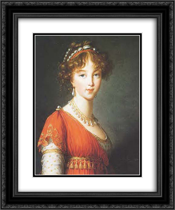 Elisabeth Alexeievna 20x24 Black Ornate Wood Framed Art Print Poster with Double Matting by Vigee Le Brun, Louise Elisabeth