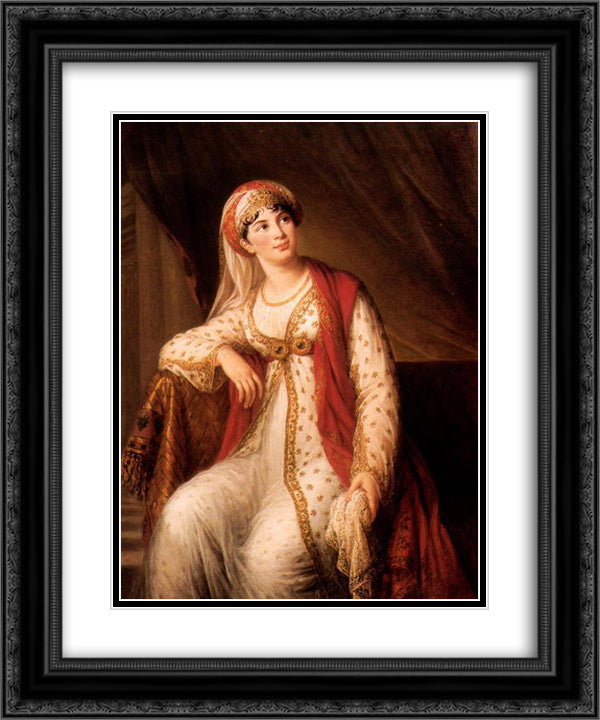 Giuseppina Grassini in the role of Zaire 20x24 Black Ornate Wood Framed Art Print Poster with Double Matting by Vigee Le Brun, Louise Elisabeth
