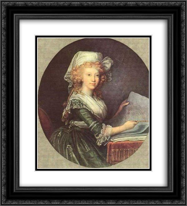 Maria Luisa of Spain, wife of Emperor Leopold II 20x22 Black Ornate Wood Framed Art Print Poster with Double Matting by Vigee Le Brun, Louise Elisabeth
