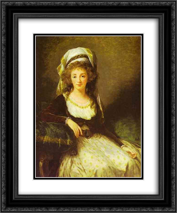 Portrait of a Lady 20x24 Black Ornate Wood Framed Art Print Poster with Double Matting by Vigee Le Brun, Louise Elisabeth