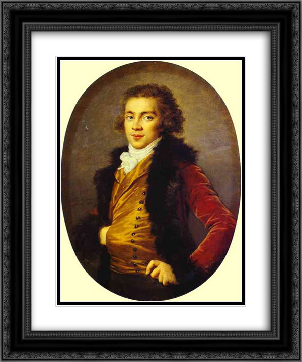 Portrait of Baron Grigory Alexandrovich Stroganoff 20x24 Black Ornate Wood Framed Art Print Poster with Double Matting by Vigee Le Brun, Louise Elisabeth