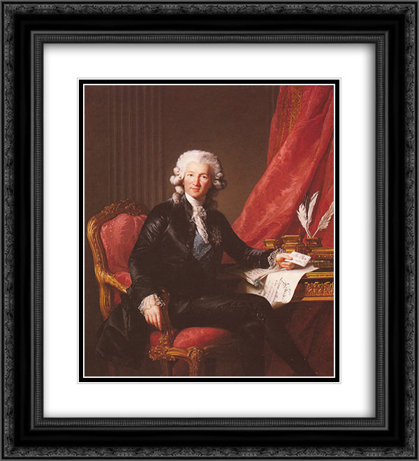 Portrait of Charles Alexandre de Calonne 20x22 Black Ornate Wood Framed Art Print Poster with Double Matting by Vigee Le Brun, Louise Elisabeth