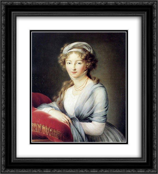 Portrait of Empress Elisabeth Alexeievna of Russia 20x22 Black Ornate Wood Framed Art Print Poster with Double Matting by Vigee Le Brun, Louise Elisabeth