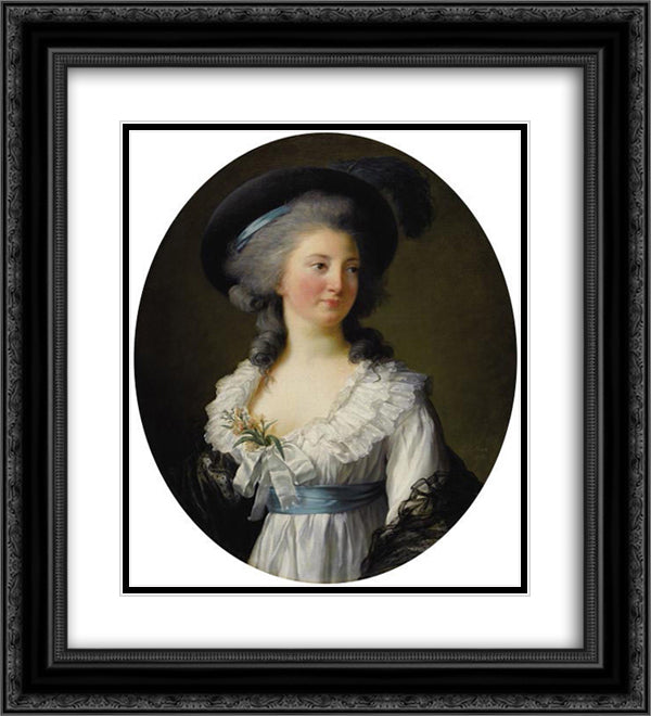 Portrait of Izabela Lubomirska 20x22 Black Ornate Wood Framed Art Print Poster with Double Matting by Vigee Le Brun, Louise Elisabeth