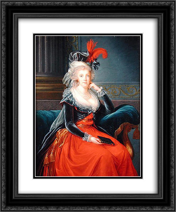 Portrait of Maria Carolina of Austria 20x24 Black Ornate Wood Framed Art Print Poster with Double Matting by Vigee Le Brun, Louise Elisabeth