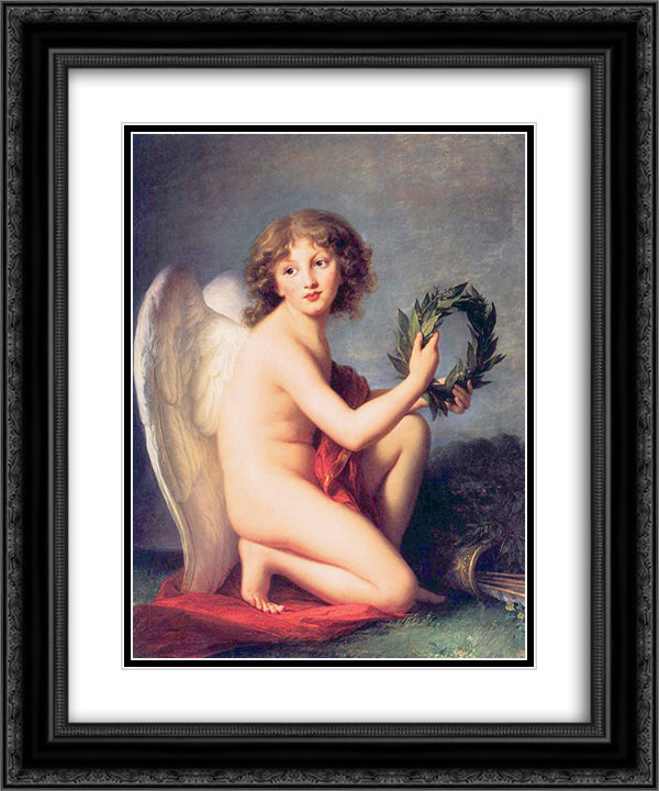 Portrait of Prince Henry Lubomirski as the Genius of Fame 20x24 Black Ornate Wood Framed Art Print Poster with Double Matting by Vigee Le Brun, Louise Elisabeth