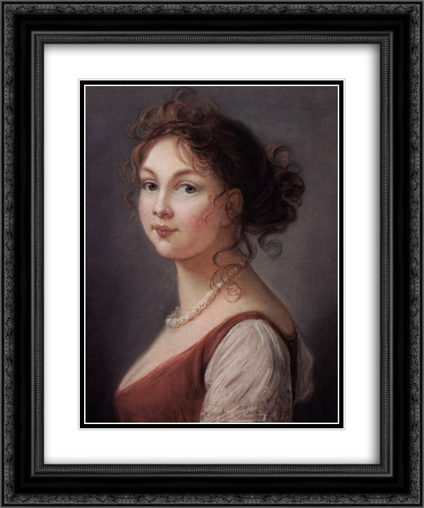 Princess Louise of Prussia 20x24 Black Ornate Wood Framed Art Print Poster with Double Matting by Vigee Le Brun, Louise Elisabeth