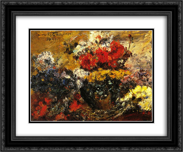 Autumn Flowers 24x20 Black Ornate Wood Framed Art Print Poster with Double Matting by Corinth, Lovis