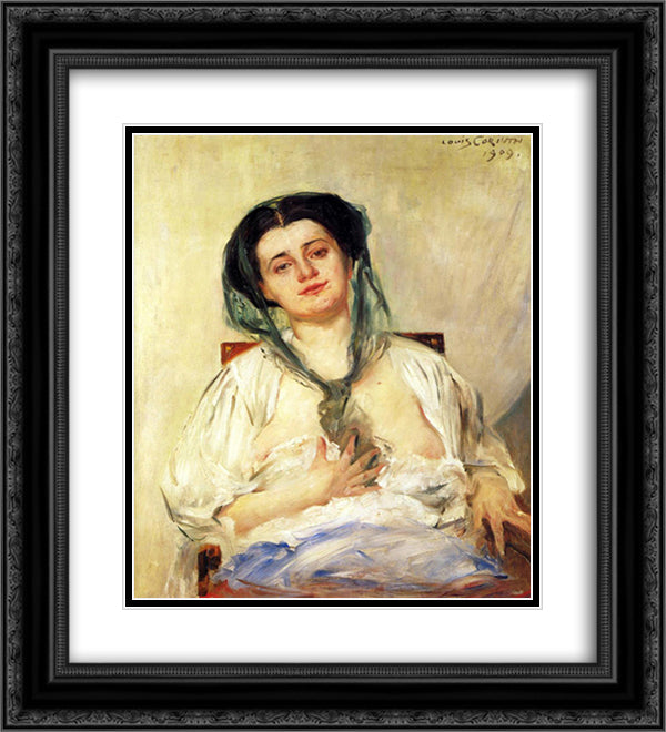 Donna Gravida 20x22 Black Ornate Wood Framed Art Print Poster with Double Matting by Corinth, Lovis