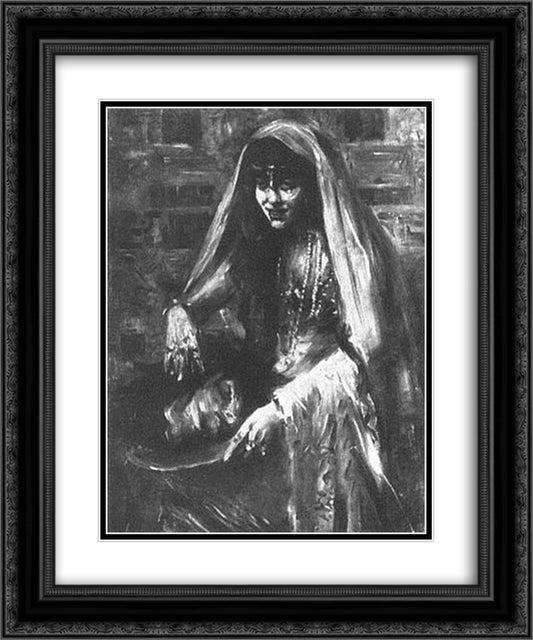 Gertrud Eysoldt as Salome 20x24 Black Ornate Wood Framed Art Print Poster with Double Matting by Corinth, Lovis