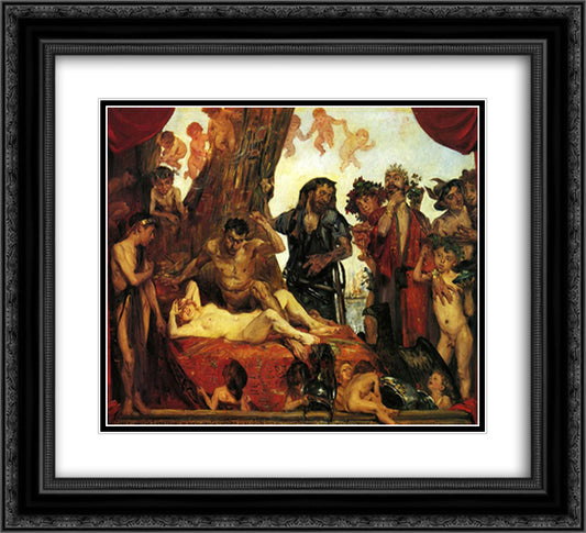 Homeric Laughter 22x20 Black Ornate Wood Framed Art Print Poster with Double Matting by Corinth, Lovis