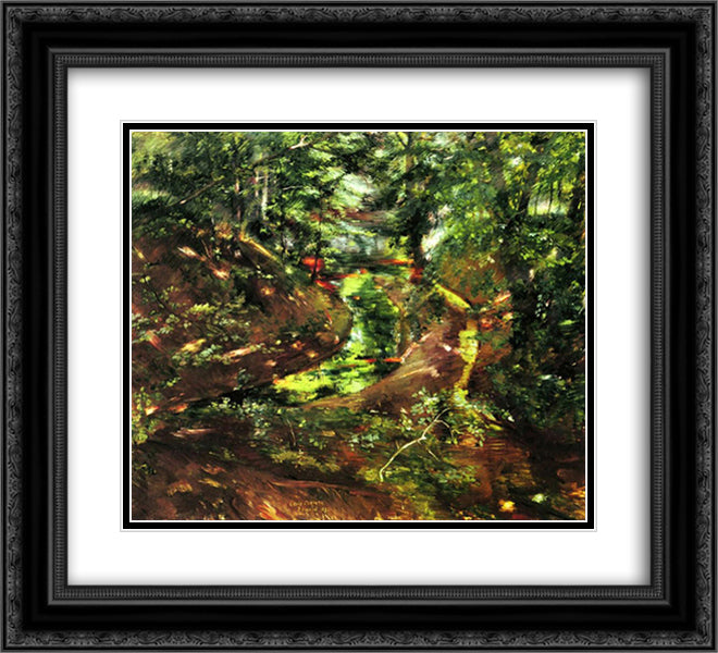 In the Woods near Bernried 22x20 Black Ornate Wood Framed Art Print Poster with Double Matting by Corinth, Lovis