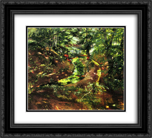 In the Woods near Bernried 22x20 Black Ornate Wood Framed Art Print Poster with Double Matting by Corinth, Lovis