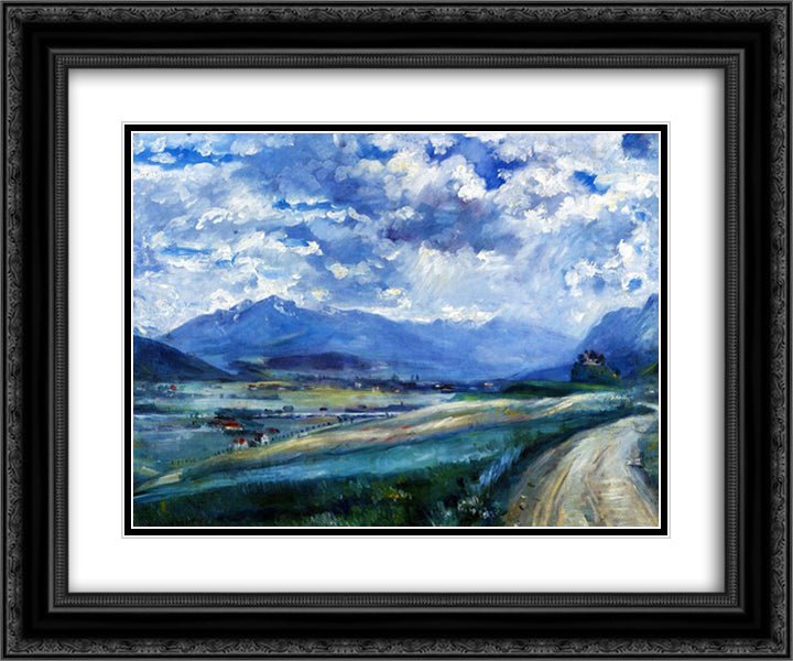 Inn Valley Landscape 24x20 Black Ornate Wood Framed Art Print Poster with Double Matting by Corinth, Lovis