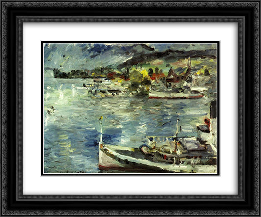 Lake Lucerne-Morning 24x20 Black Ornate Wood Framed Art Print Poster with Double Matting by Corinth, Lovis