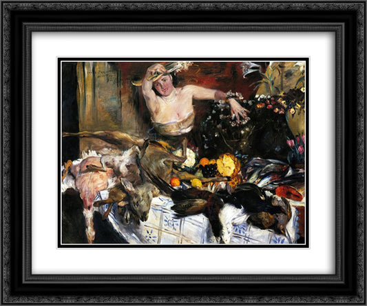 Large Still Life with Figure 24x20 Black Ornate Wood Framed Art Print Poster with Double Matting by Corinth, Lovis