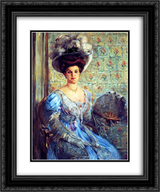 Portrait of Eleonore von Wilke, Countess Finkh 20x24 Black Ornate Wood Framed Art Print Poster with Double Matting by Corinth, Lovis