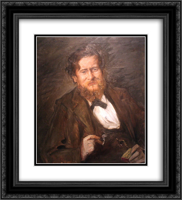 Portrait of the Painter Fritz Rumpf 20x22 Black Ornate Wood Framed Art Print Poster with Double Matting by Corinth, Lovis