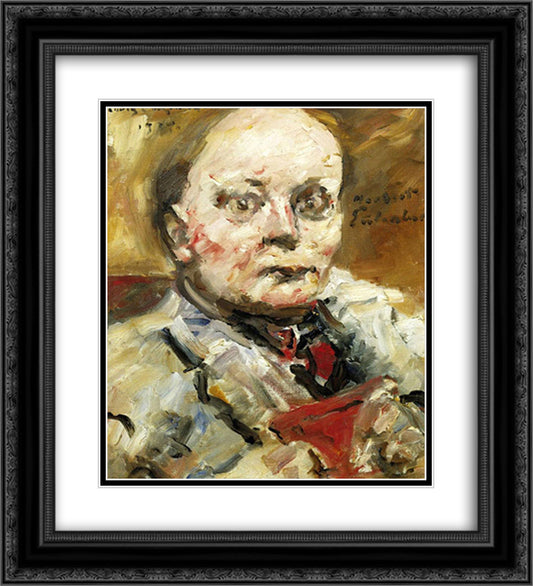 Portrait of the Poet Herbert Eulenberg 20x22 Black Ornate Wood Framed Art Print Poster with Double Matting by Corinth, Lovis