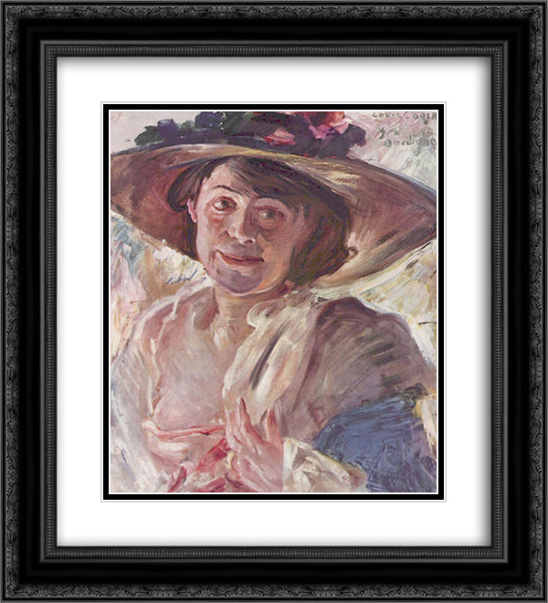 Portrat der Charlotte Berend-Corinth 20x22 Black Ornate Wood Framed Art Print Poster with Double Matting by Corinth, Lovis