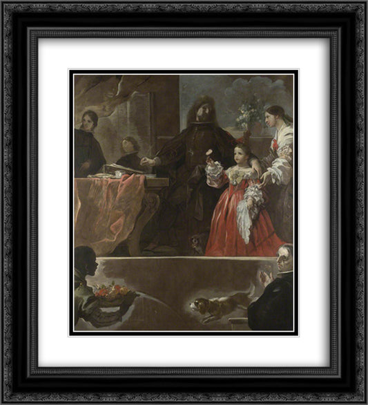 A Homage to Velazquez 20x22 Black Ornate Wood Framed Art Print Poster with Double Matting by Giordano, Luca