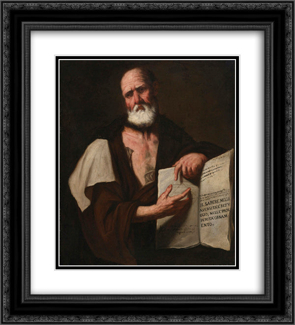 Aristotle 20x22 Black Ornate Wood Framed Art Print Poster with Double Matting by Giordano, Luca